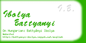 ibolya battyanyi business card